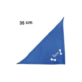 Schecker - Besticktes Halstuch 2 Knochen + Name [35cm - Royalblau]