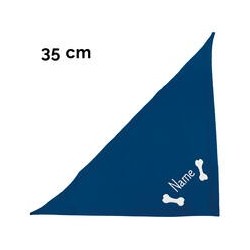 Schecker - Besticktes Halstuch 2 Knochen + Name [35cm - Blau]