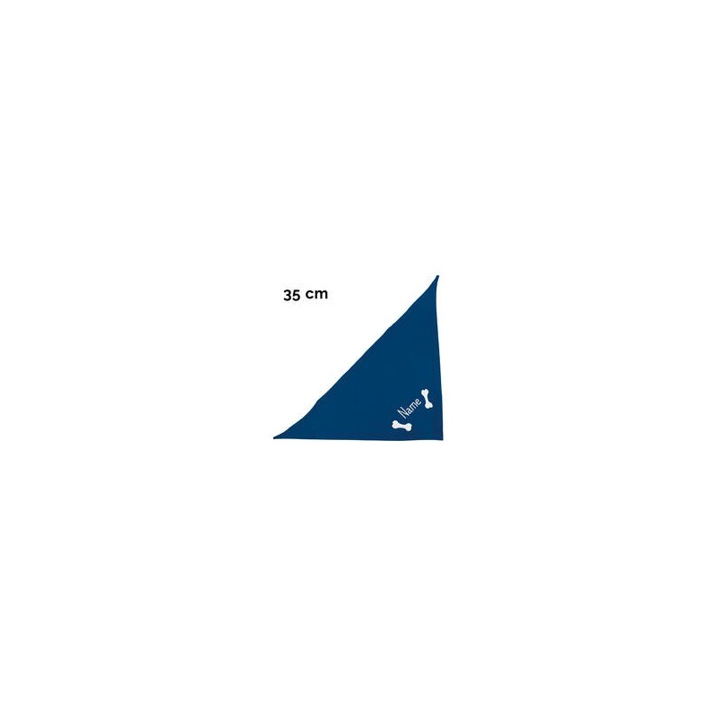 Schecker - Besticktes Halstuch 2 Knochen + Name [35cm - Blau]