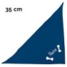 Schecker - Besticktes Halstuch 2 Knochen + Name [35cm - Blau]