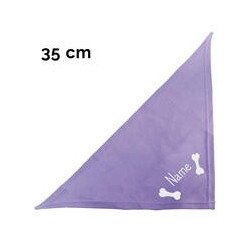 Schecker - Besticktes Halstuch 2 Knochen + Name [35cm - Flieder]