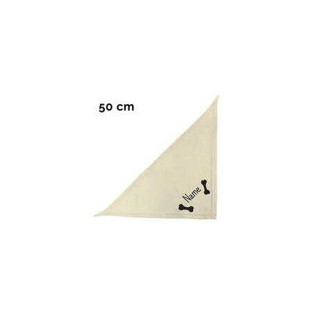 Schecker - Besticktes Halstuch 2 Knochen + Name [50cm - Beige]