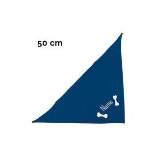 Schecker - Besticktes Halstuch 2 Knochen + Name [50cm - Blau]