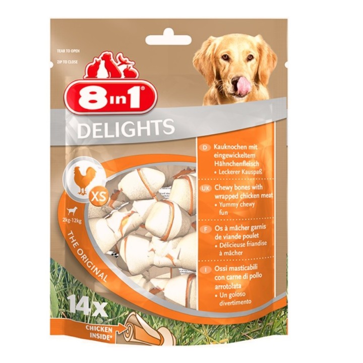 8in1 Delights Kauknochen XS - Beutel 21 Stück