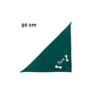 Schecker - Besticktes Halstuch 2 Knochen + Name [50cm - Petrol]