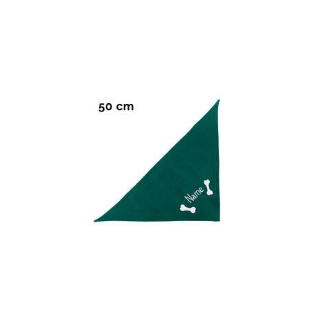 Schecker - Besticktes Halstuch 2 Knochen + Name [50cm - Petrol]