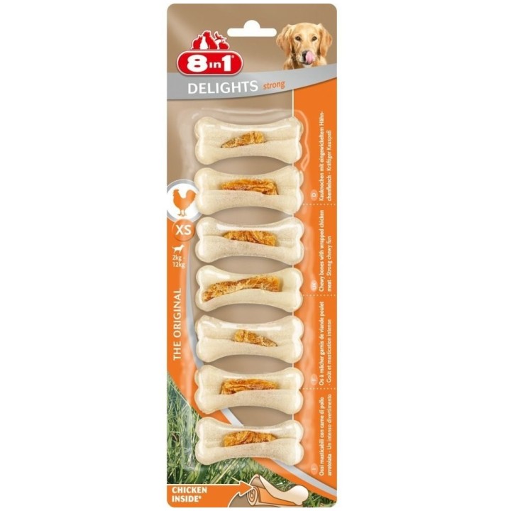 8in1 Delights Kauknochen Strong XS 7 Pack