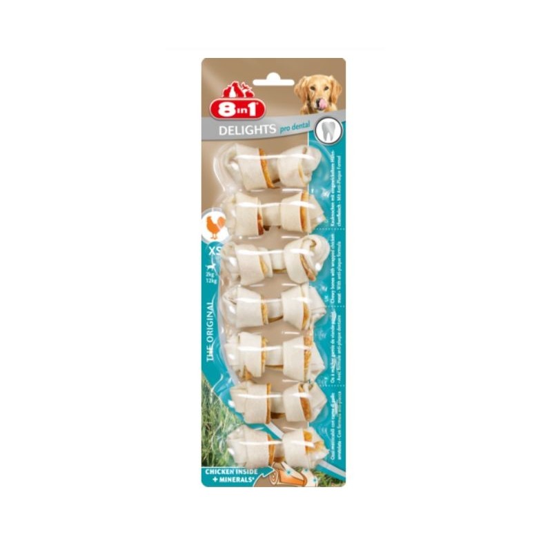 8in1 Delights Pro Dental Kauknochen XS 7 Pack