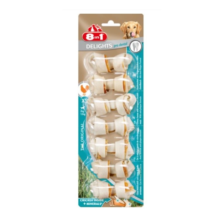 8in1 Delights Pro Dental Kauknochen XS 7 Pack