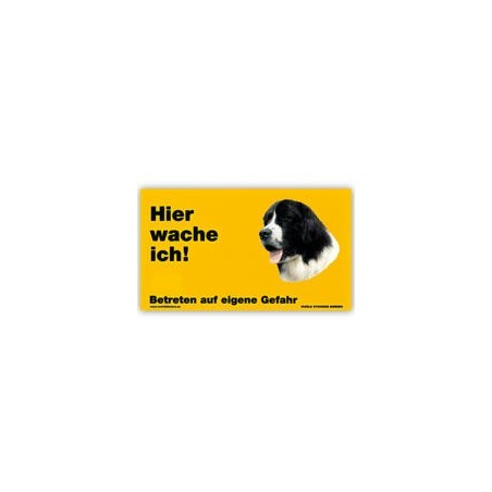 Warnschild "Hier wache ich!" Größe 17 x 10 cm, gelb