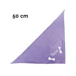 Schecker - Besticktes Halstuch 2 Knochen + Name [50cm - Flieder]