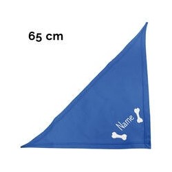 Schecker - Besticktes Halstuch 2 Knochen + Name [65cm - Royalblau]