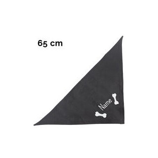 Schecker - Besticktes Halstuch 2 Knochen + Name [65cm - Schwarz]