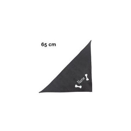 Schecker - Besticktes Halstuch 2 Knochen + Name [65cm - Schwarz]