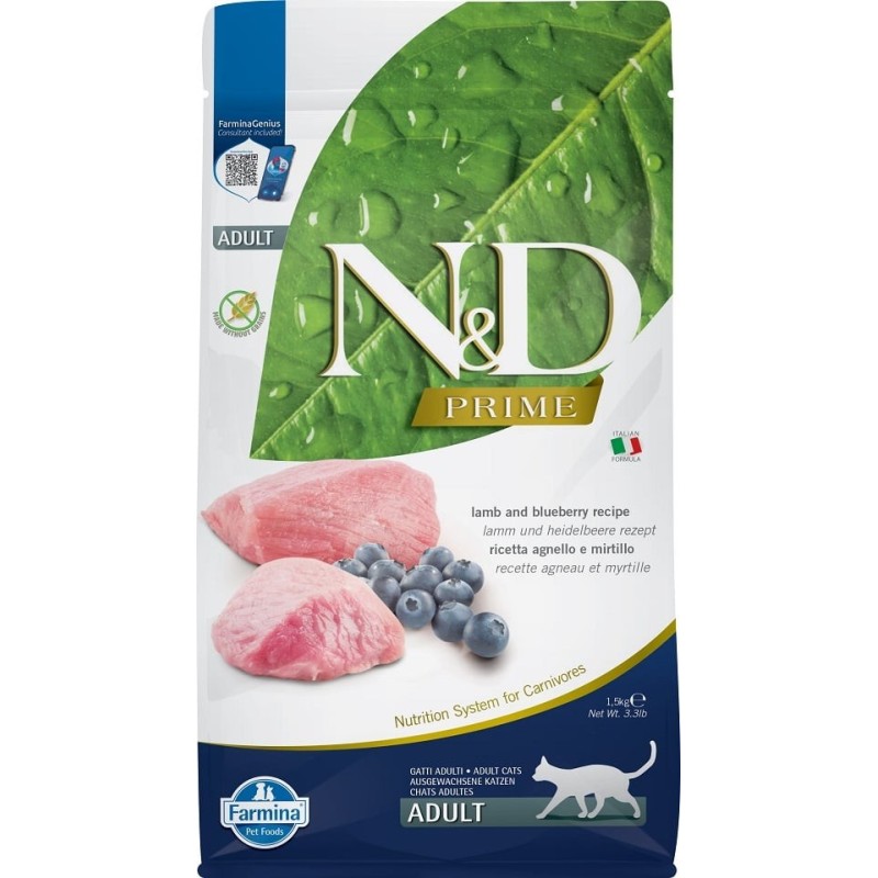 FARMINA N&amp,D Lamb &amp, Blueberry Adult Cat 1.5 kg