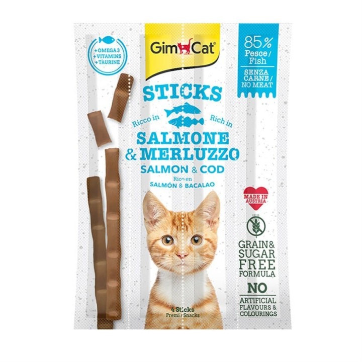 GIMPET Sticks Lachs &amp, Forelle Cabanas für Katzen 4 Stück
