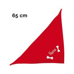 Schecker - Besticktes Halstuch 2 Knochen + Name [65cm - Rot]