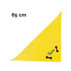 Schecker - Besticktes Halstuch 2 Knochen + Name [65cm - Gelb]