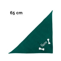 Schecker - Besticktes Halstuch 2 Knochen + Name [65cm - Petrol]