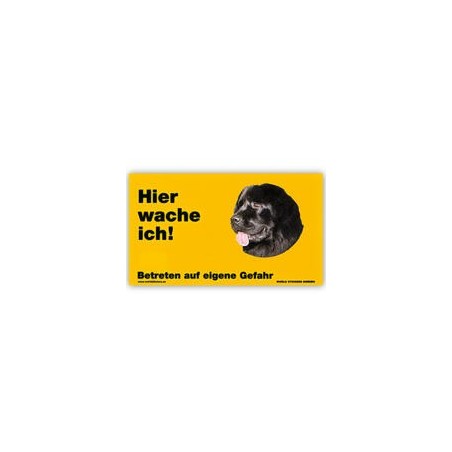 Warnschild "Hier wache ich!" Größe 17 x 10 cm, gelb