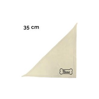 Schecker - Besticktes Halstuch Knochen + Name [35cm - Beige]
