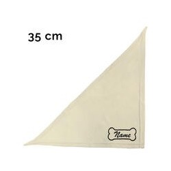 Schecker - Besticktes Halstuch Knochen + Name [35cm - Beige]
