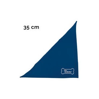 Schecker - Besticktes Halstuch Knochen + Name [35cm - Blau]