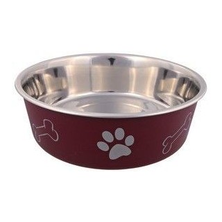 TRIXIE Edelstahlschüssel mit Motiv, rutschfest 0,25 l/ 12 cm