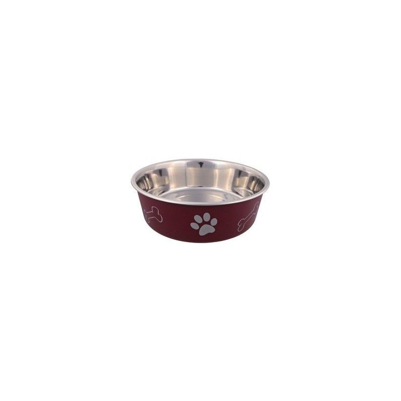 TRIXIE Edelstahlschüssel mit Motiv, rutschfest 0,25 l/ 12 cm