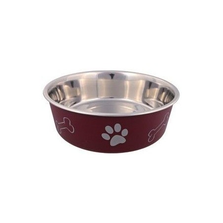 TRIXIE Edelstahlschüssel mit Motiv, rutschfest 0,25 l/ 12 cm
