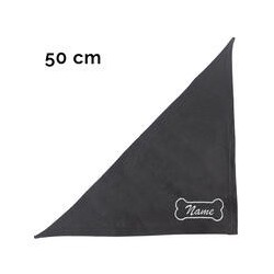 Schecker - Besticktes Halstuch Knochen + Name [50cm - Schwarz]