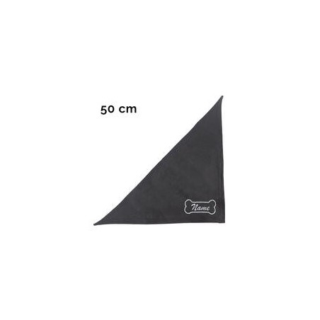 Schecker - Besticktes Halstuch Knochen + Name [50cm - Schwarz]