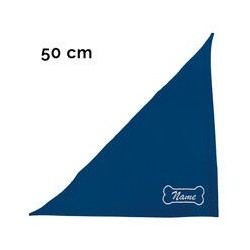 Schecker - Besticktes Halstuch Knochen + Name [50cm - Blau]