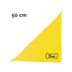 Schecker - Besticktes Halstuch Knochen + Name [50cm - Gelb]