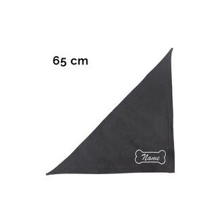 Schecker - Besticktes Halstuch Knochen + Name [65cm - Schwarz]