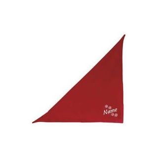 Schecker - Besticktes Weihnachts-Halstuch Schneeflocken + Name [35cm - Rot]