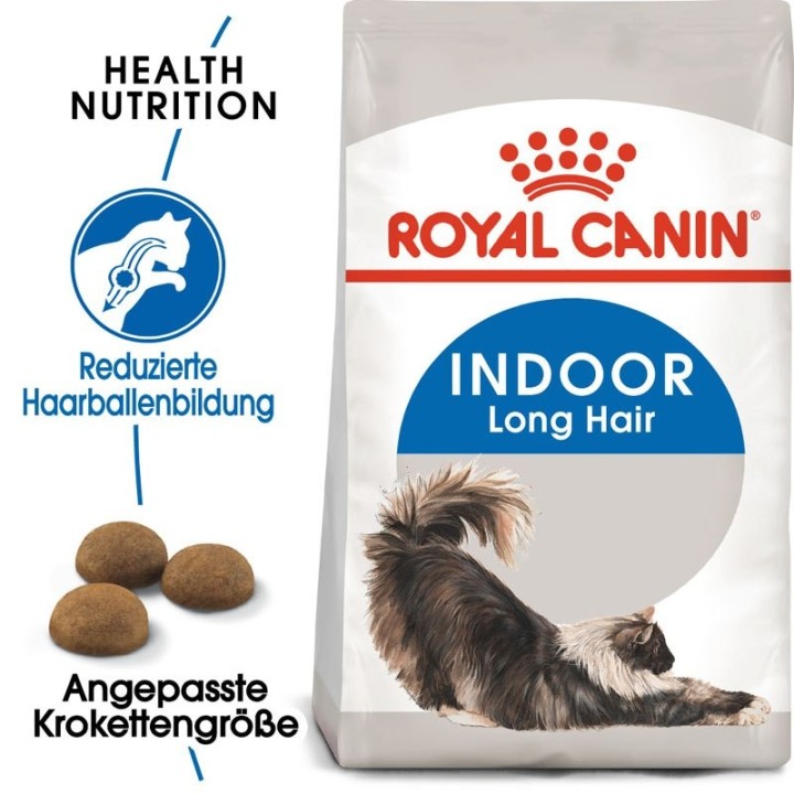 ROYAL CANIN INDOOR Longhair Trockenfutter für Wohnungskatzen mit langem Fell 2 kg