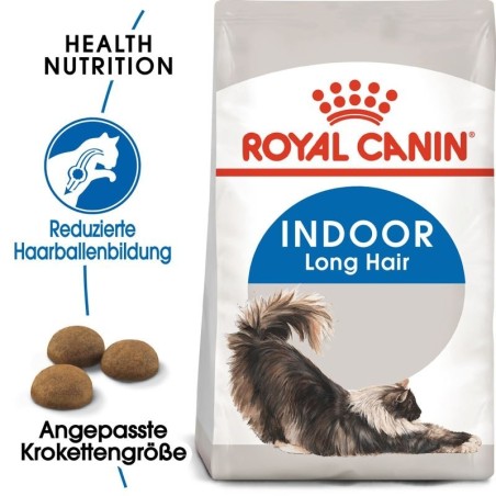 ROYAL CANIN INDOOR Longhair Trockenfutter für Wohnungskatzen mit langem Fell 4 kg