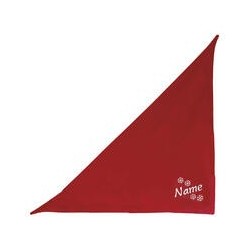 Schecker - Besticktes Weihnachts-Halstuch Schneeflocken + Name [50cm - Rot]