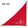 Schecker - Besticktes Weihnachts-Halstuch Weihnachtshund + Name [50cm - Rot]