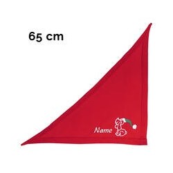 Schecker - Besticktes Weihnachts-Halstuch Weihnachtshund + Name [65cm - Rot]