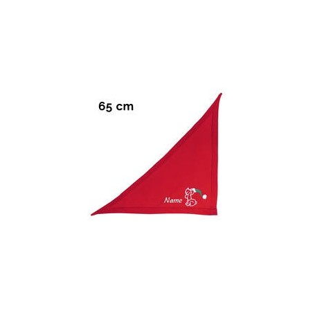 Schecker - Besticktes Weihnachts-Halstuch Weihnachtshund + Name [65cm - Rot]