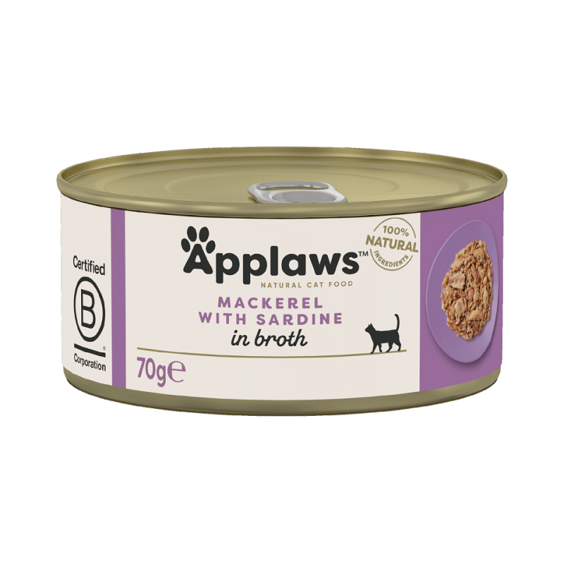 APPLAWS Cat Adult Mackerel with Sardine in Broth 70g Makrele und Sardine in Brühe