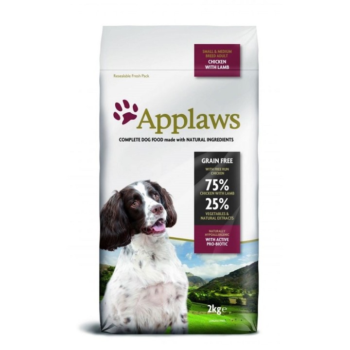 APPLAWS Dog Adult Small &amp, Medium Breed Chicken &amp, Lamb 2kg