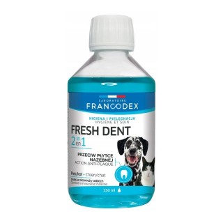 FRANCODEX Fresh Dent 2 in 1 Maulwasser für Hunde und Katzen 250 ml
