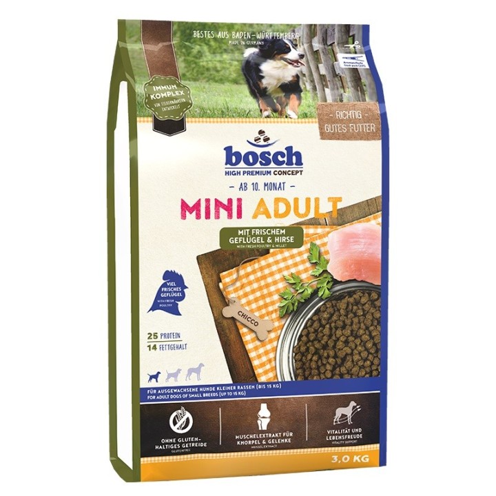 BOSCH Mini Adult mit frischem Geflügel &amp, Hirse 3 kg