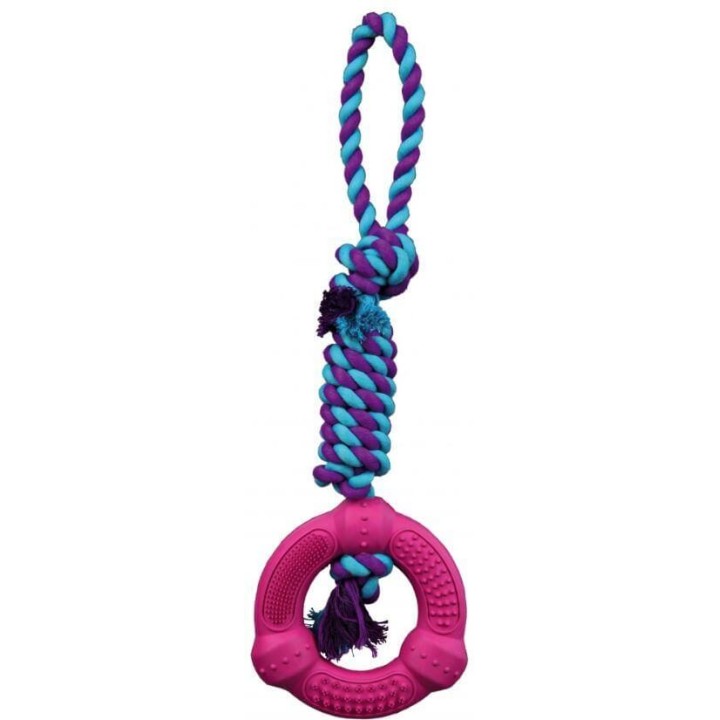 TRIXIE Spieltau mit Ring, Naturgummi ø 12 cm/41 cm