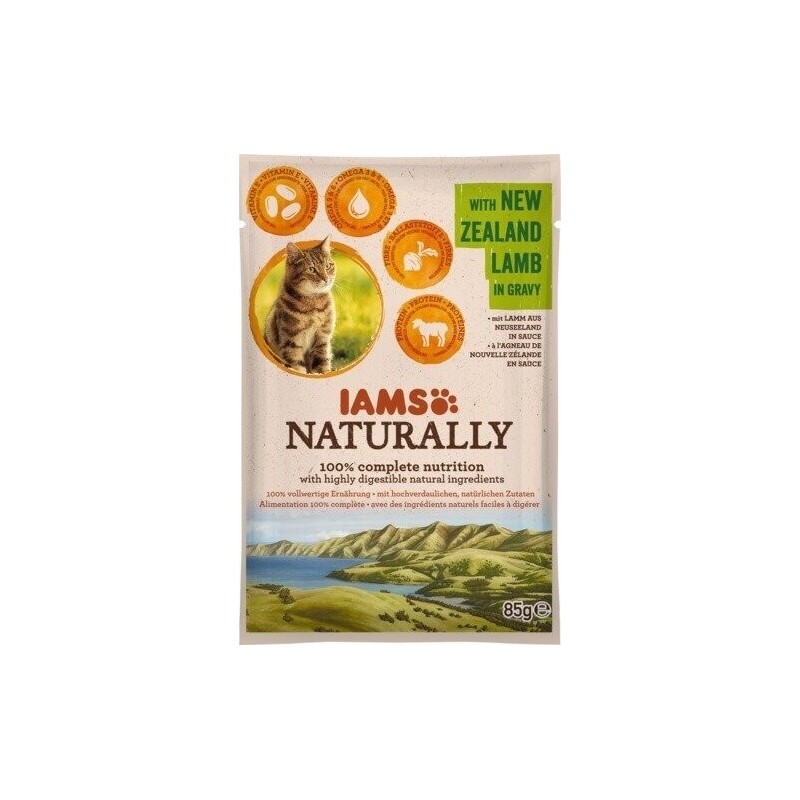 IAMS Naturally Adult Cat with New Zealand Lamb in Gravy 85 g