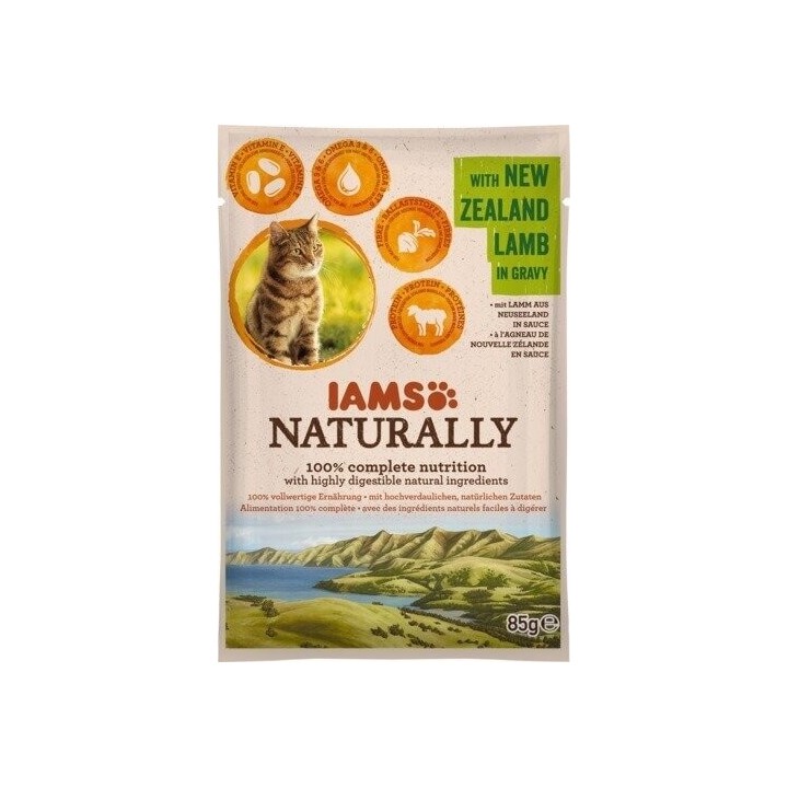 IAMS Naturally Adult Cat with New Zealand Lamb in Gravy 85 g