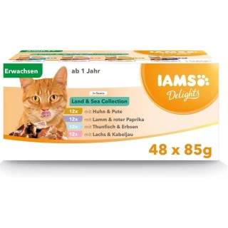 IAMS Delights Adult All Breeds Land&amp,Sea In Gravy 48 X 85 g
